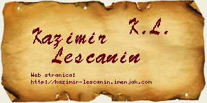 Kazimir Leščanin vizit kartica